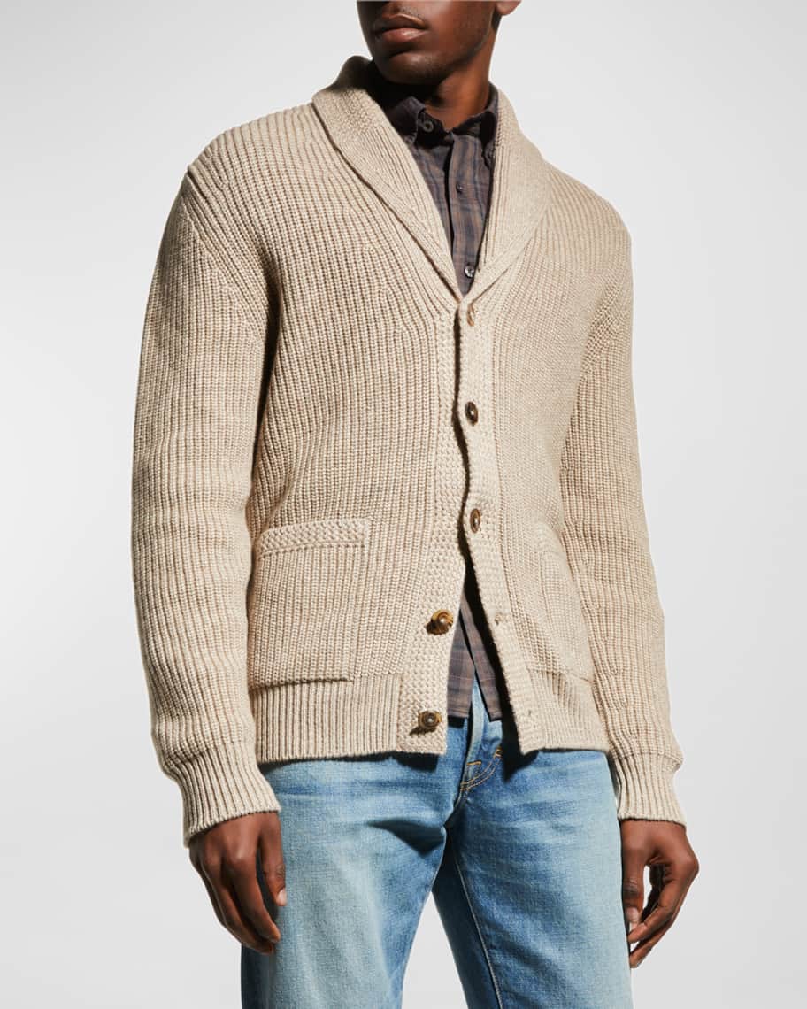 TOM FORD Men's Cashmere-Linen Knit Cardigan Sweater | Neiman Marcus