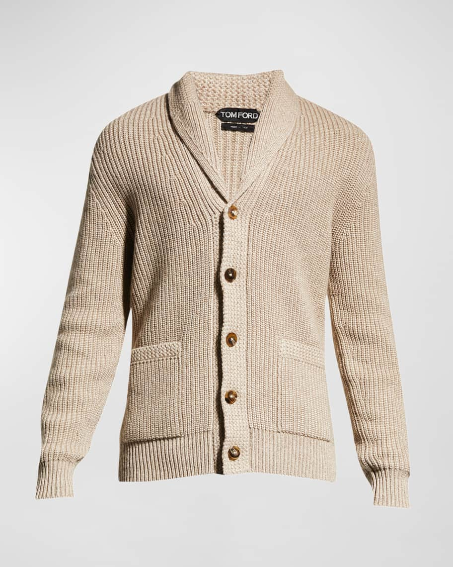 TOM FORD Men's Cashmere-Linen Knit Cardigan Sweater | Neiman Marcus