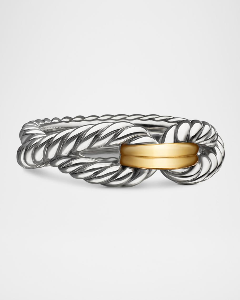 David Yurman Cable Loop Ring in Silver with 18K Gold, 8mm | Neiman