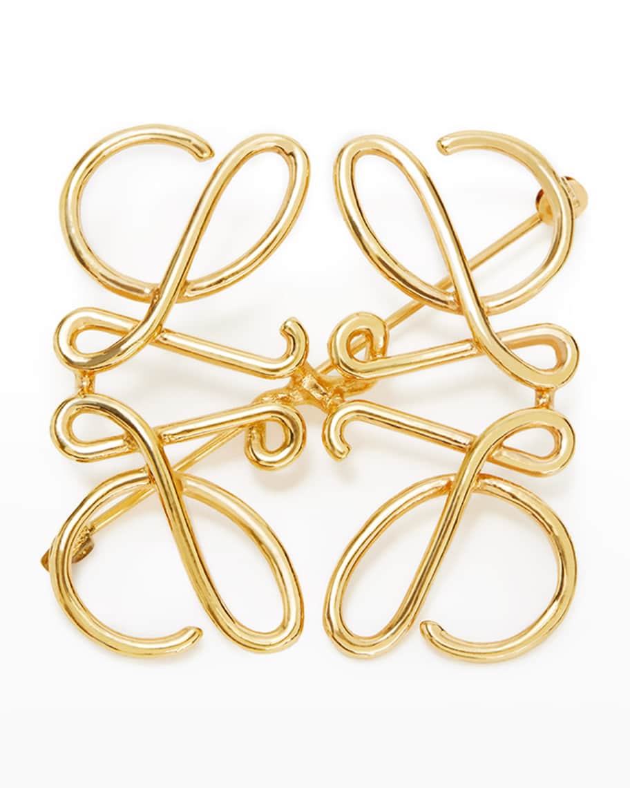 Loewe Anagram Brass Brooch | Neiman Marcus