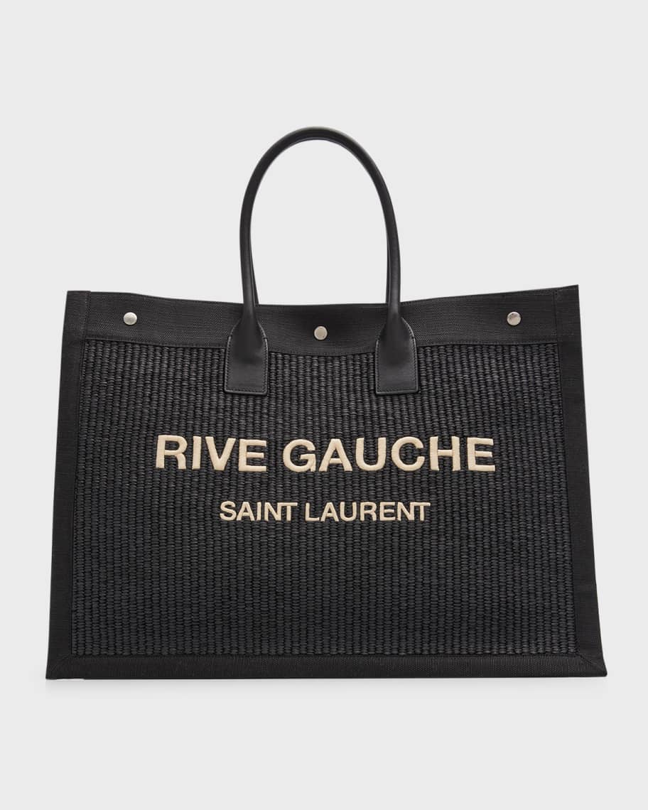 Saint Laurent Rive Gauche Striped Canvas Tote Bag In Multi