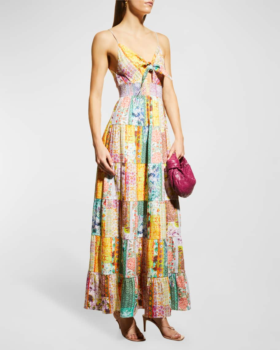 Alice + Olivia Karolina Patchwork Maxi Dress | Neiman Marcus