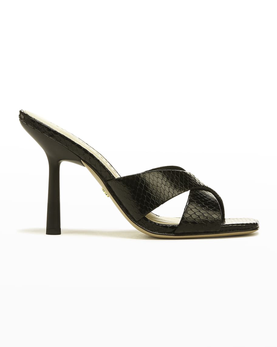 Veronica Beard Alsea Embossed Crisscross Sandals | Neiman Marcus