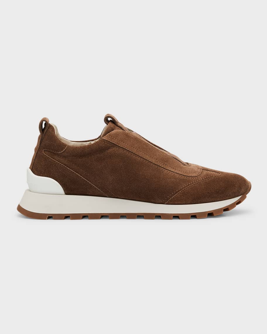 Brunello Cucinelli Suede Slip-On Trainer Sneakers