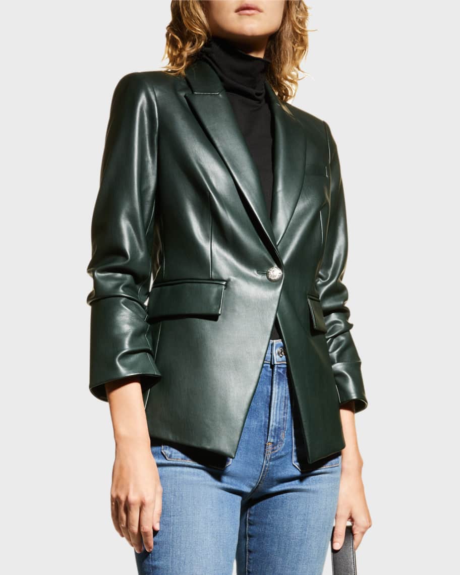 Veronica beard green leather jacket hotsell