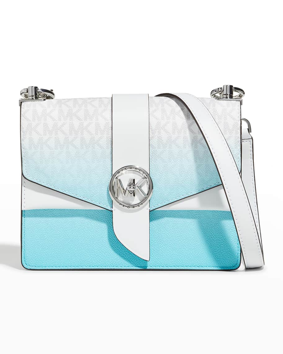 Small Crocodile Embossed Crossbody Bag by Michael Kors Pale Blue