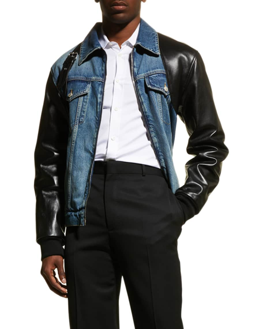 Mens Leather Denim Jackets