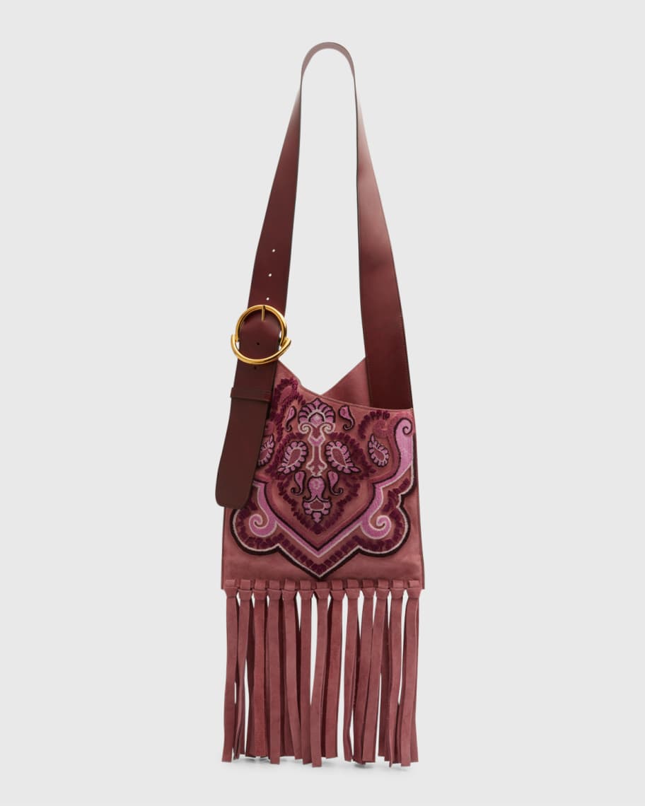 ショルダーバッグ Etro Triangle Studs Fringe Bag Etro Fringe Buckle Suede Shoulder Bag | Neiman Marcus