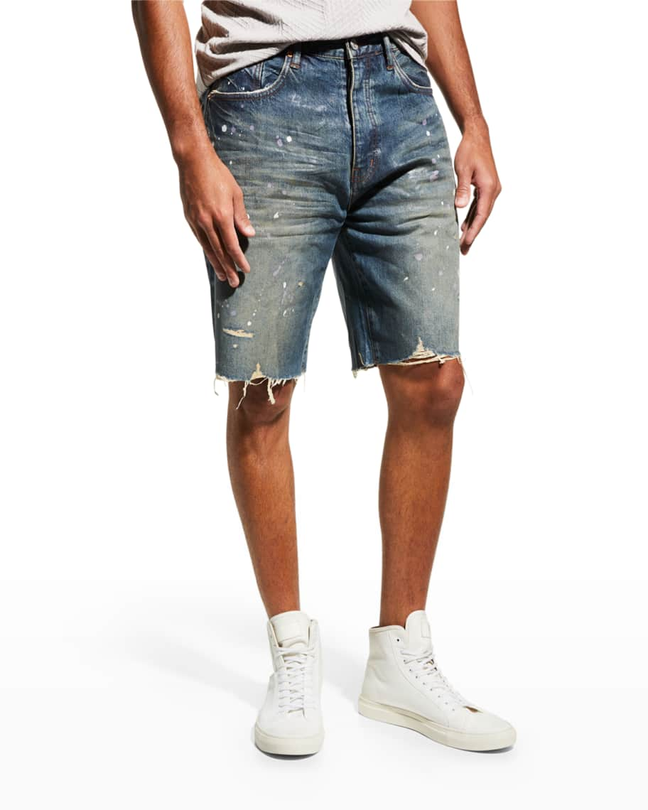 Purple Brand Men's Abstract Denim Shorts