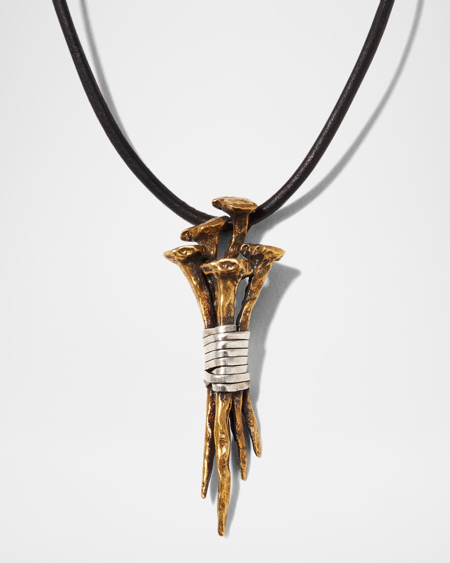 John Varvatos Men's Distressed Nails Cluster Pendant Necklace