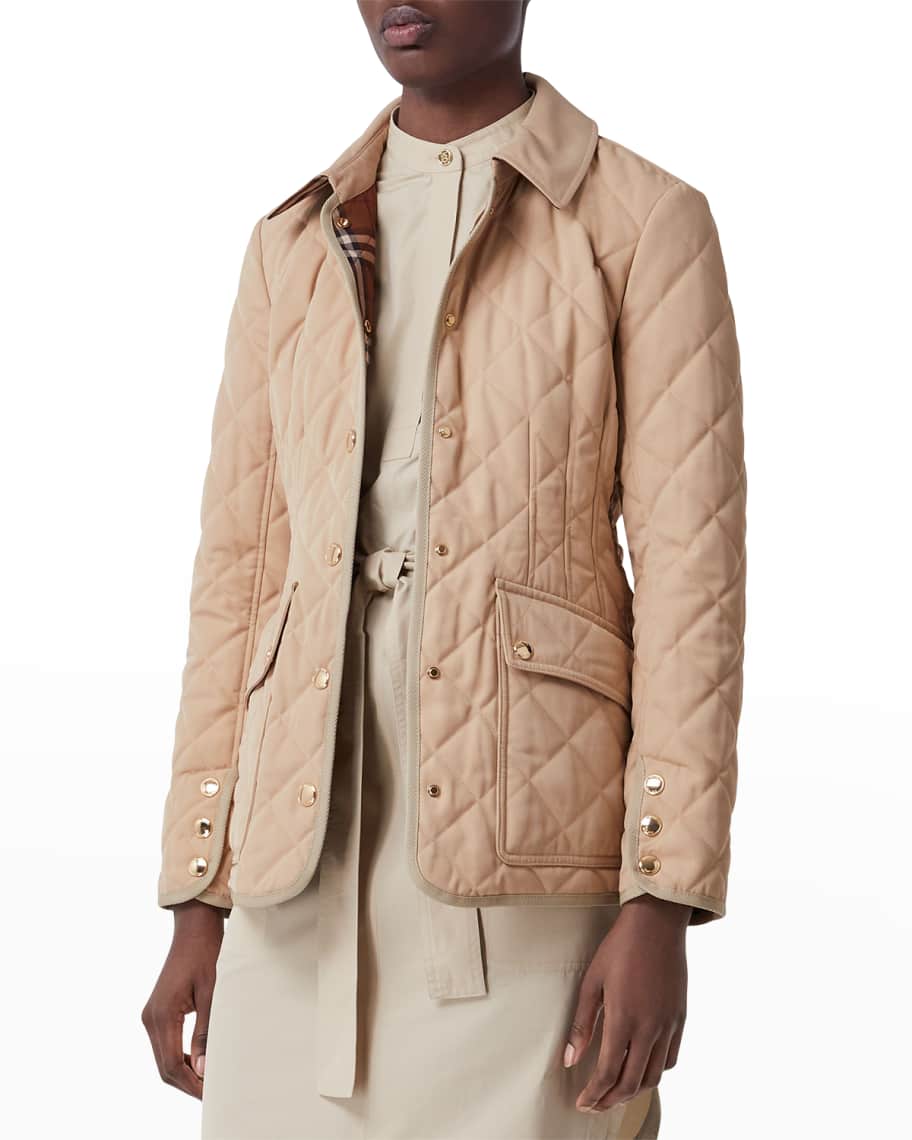 Burberry Quilted Jacket Signature Check | Neiman Marcus