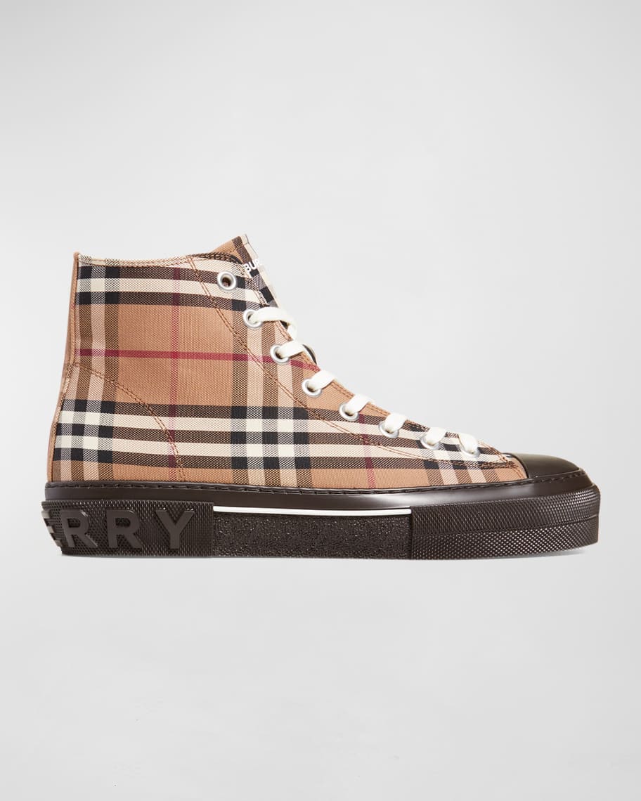 Men's Jack Check Canvas High Top Sneakers