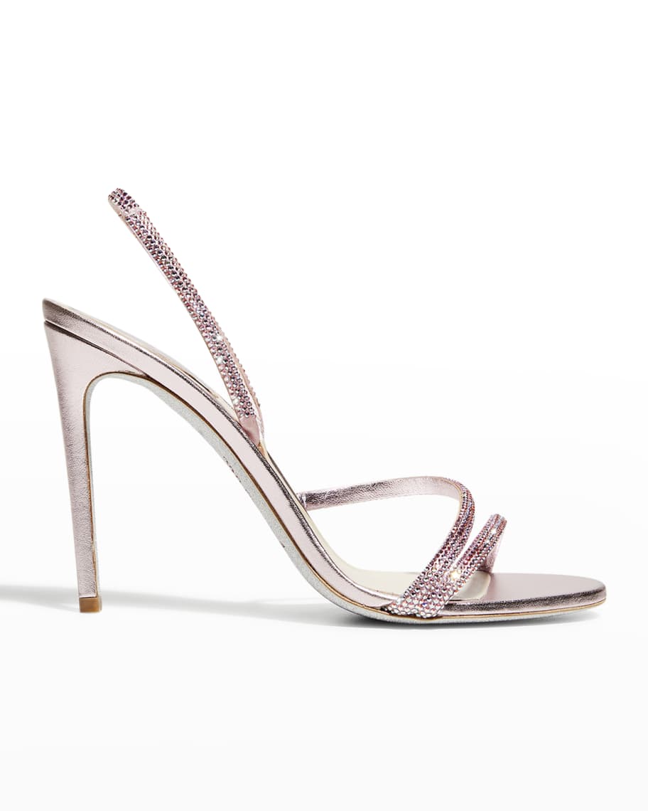 Rene Caovilla Metallic Strass Halter Stiletto Sandals | Neiman Marcus