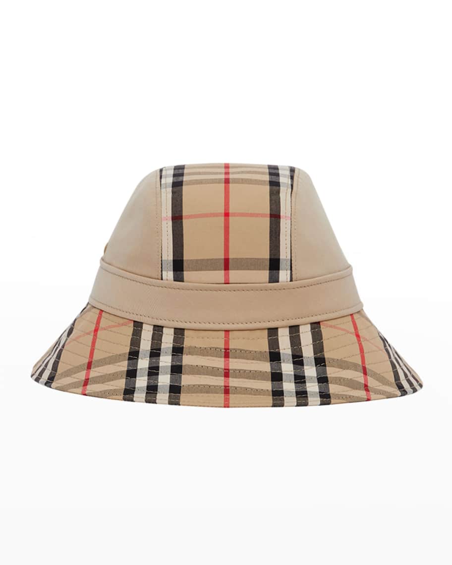 Burberry Vintage Check Gabardine Bucket Hat | Neiman Marcus
