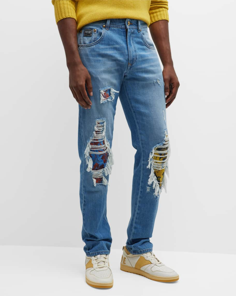 Relaxed Fit Floral Tapestry Jeans | boohooMAN USA