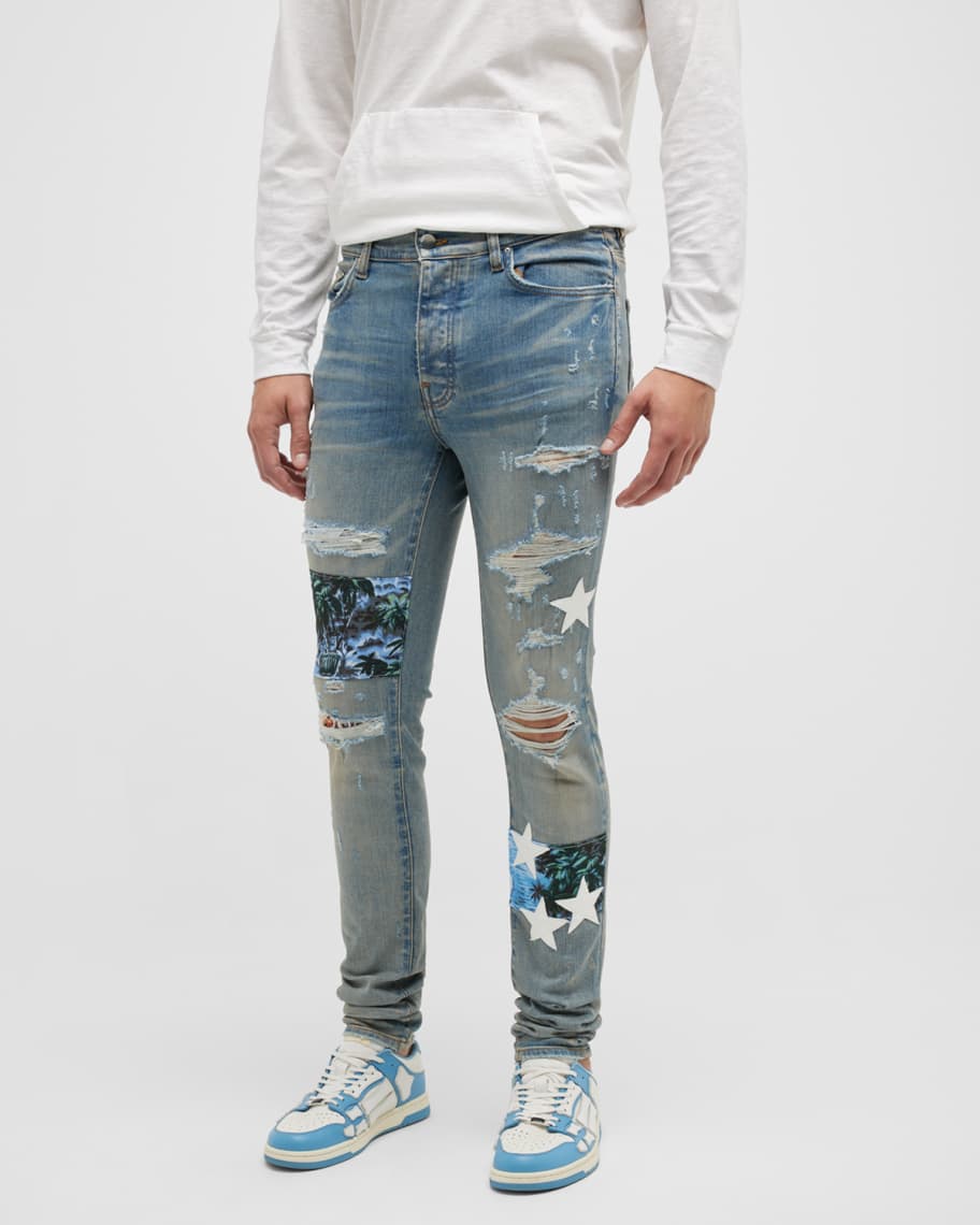 Art shop patch jeans