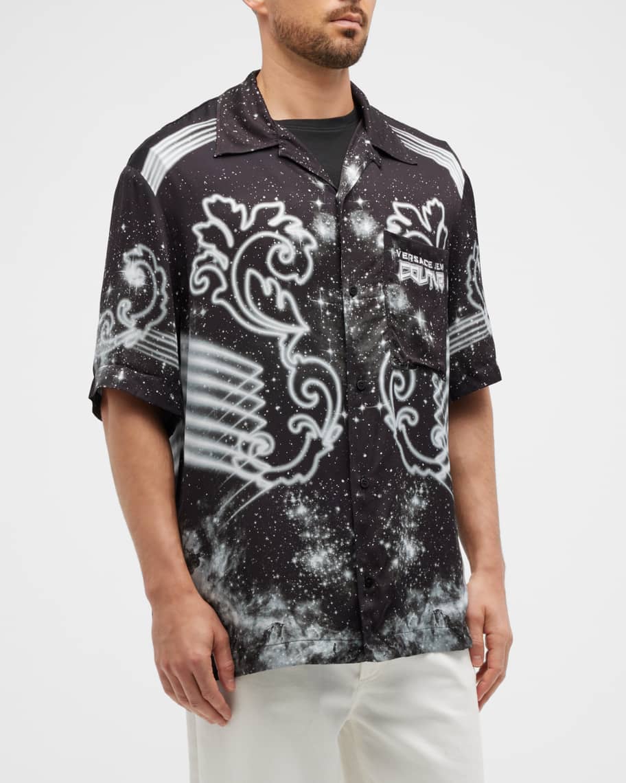 Versace Kids Galaxy-Print Silk Shirt