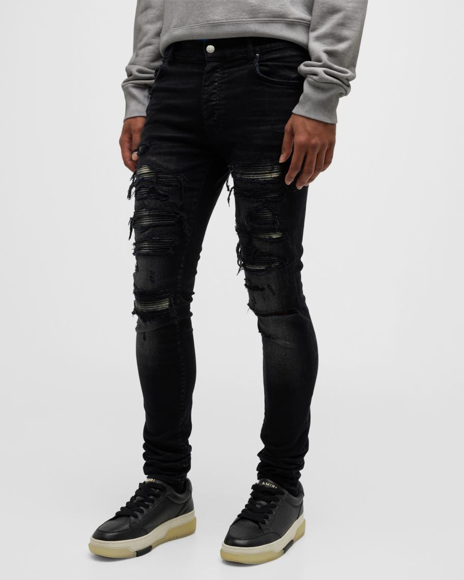 Amiri Men's Plaid Thrasher Skinny Jeans | Neiman Marcus