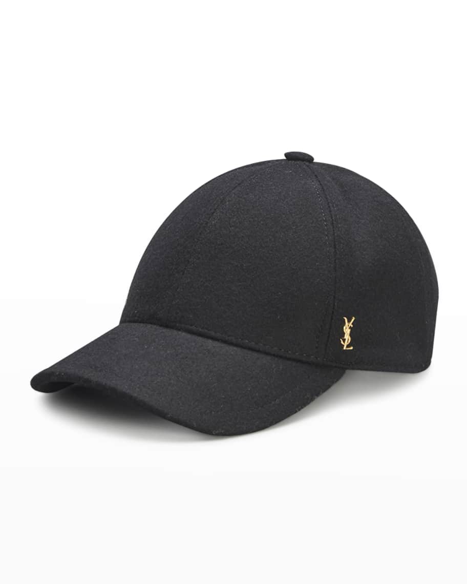 Saint Laurent YSL Wool Felt Baseball Cap Neiman Marcus