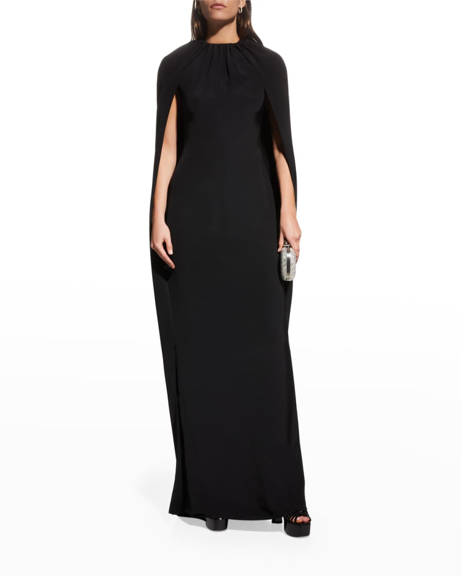 Buy Brandon Maxwell Cape-effect Crepe Gown - White At 40% Off