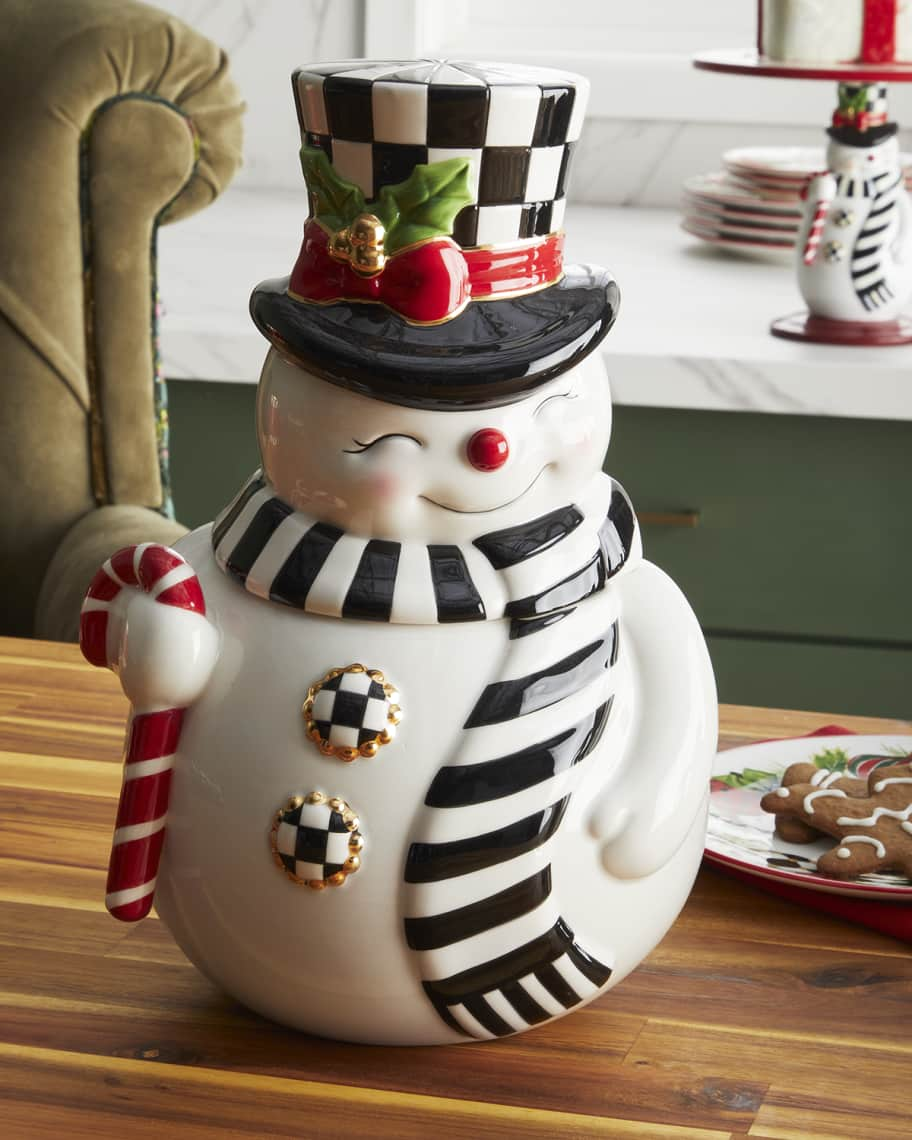 MacKenzie-Childs Nostalgia Snowman Cookie Jar | Neiman Marcus