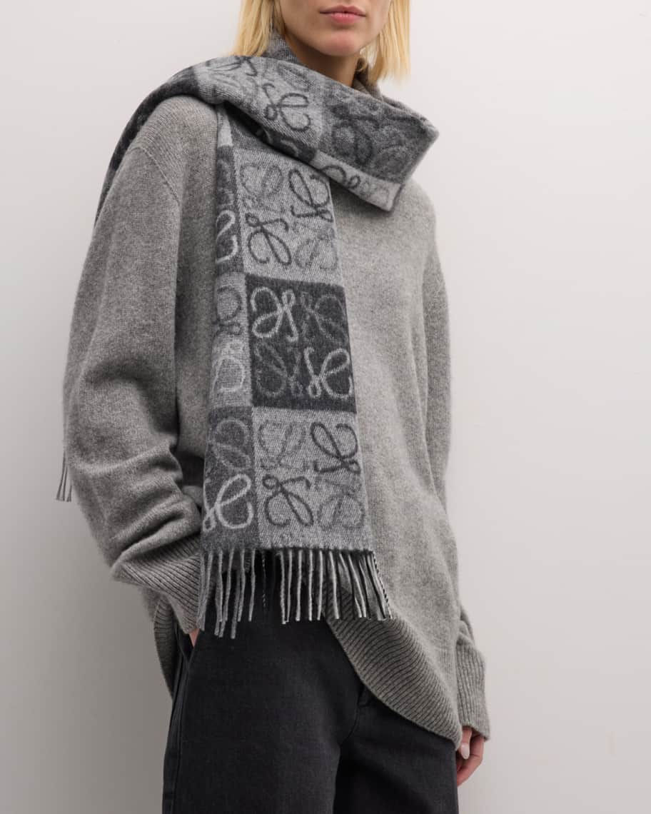 【関税&送料込】Loewe Scarf Bunny scarf in mohair and wool blend Light Peach - LOEWE