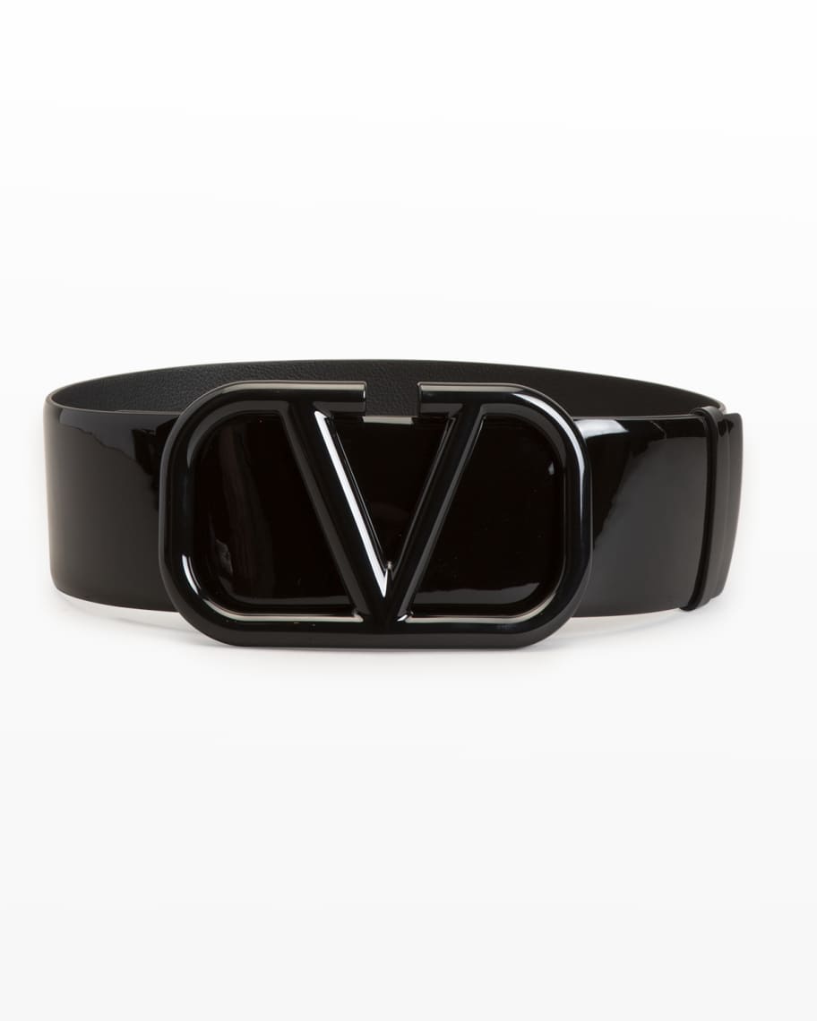 Valentino Brown Leather V Logo Belt Size 80 CM Valentino