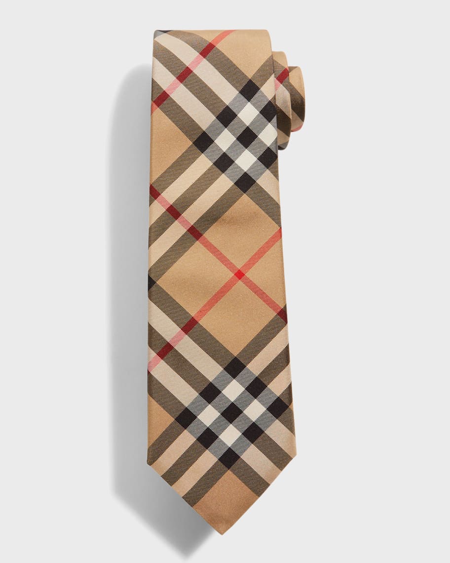 Burberry Men s Manston Check Silk Tie Neiman Marcus