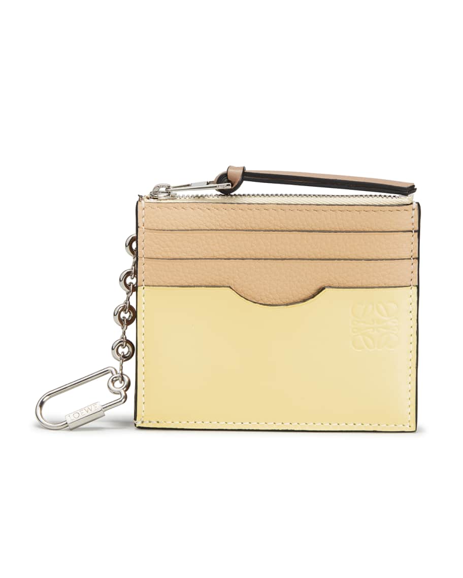 Loewe Anagram Square Card Case in Grained Leather with Keychain ...