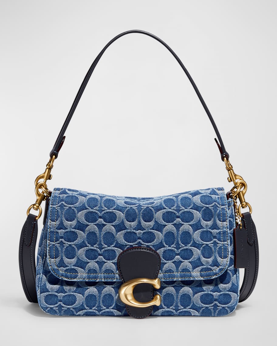 Coach Tabby Monogram Washed Denim Shoulder Bag Neiman Marcus