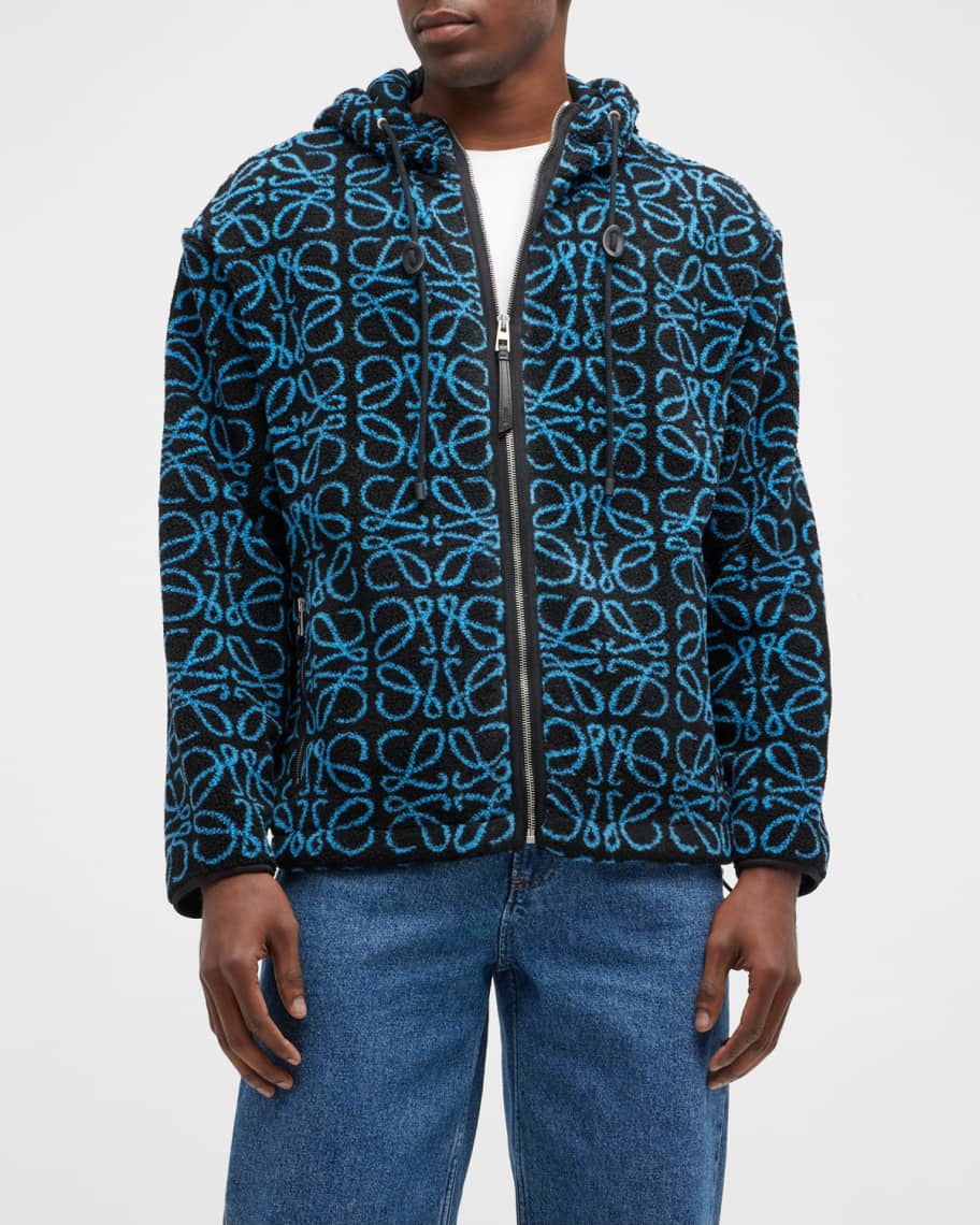 monogram jacquard fleece jacket
