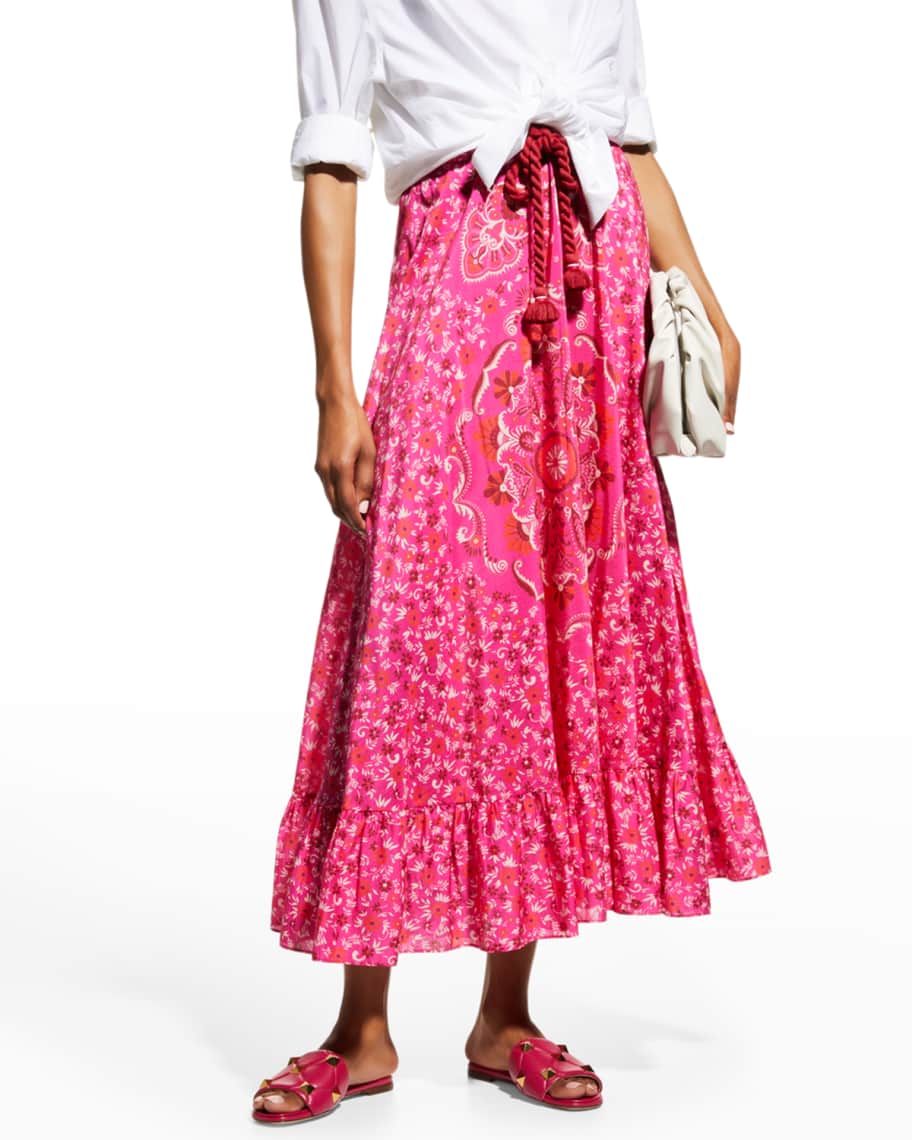 Figue Lucinda FloralPrint PullOn Maxi Skirt Neiman Marcus
