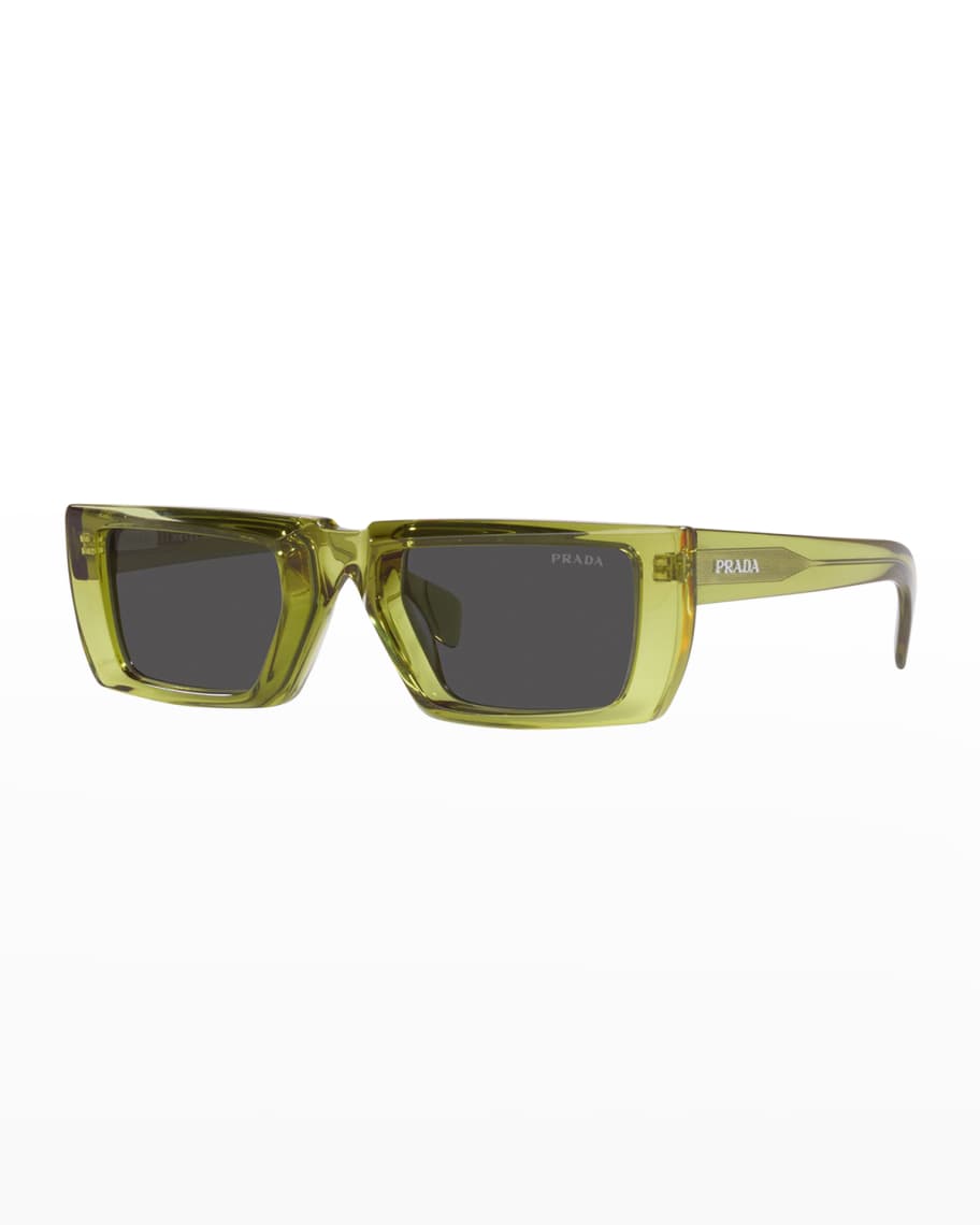 Prada Rectangle Acetate Sunglasses Neiman Marcus