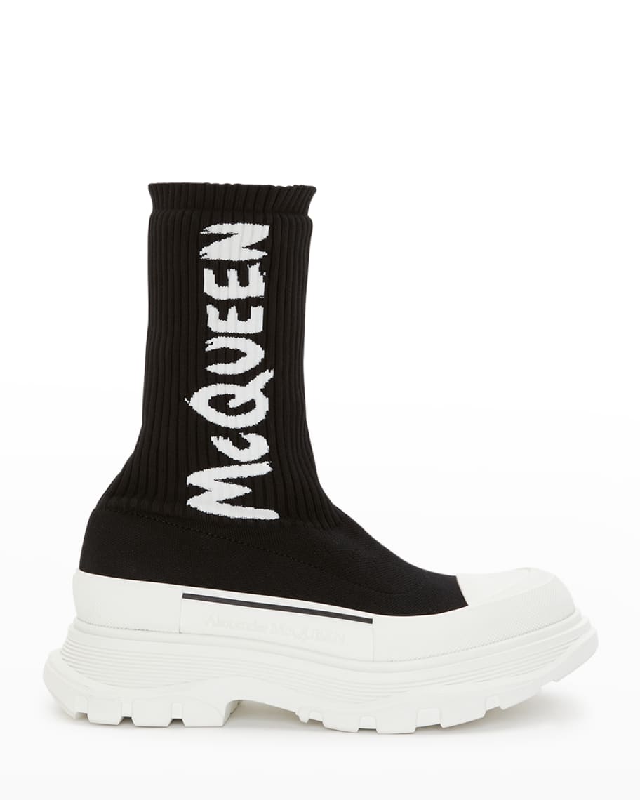 Alexander McQueen Tread Slick Graffiti Pull-On Boot Sneakers | Neiman ...