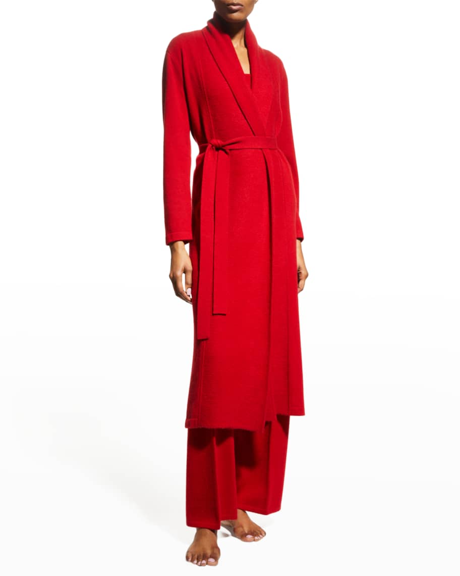 Neiman Marcus Cashmere Collection Belted Wrap Cashmere Robe Neiman Marcus