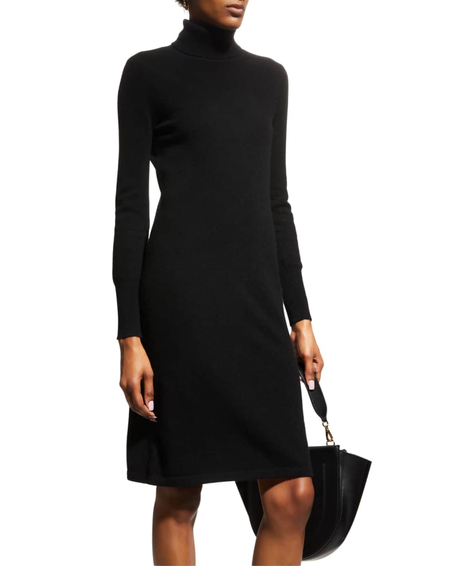 Neiman Marcus Cashmere Collection Long Sleeve Turtleneck Cashmere Dress Neiman Marcus