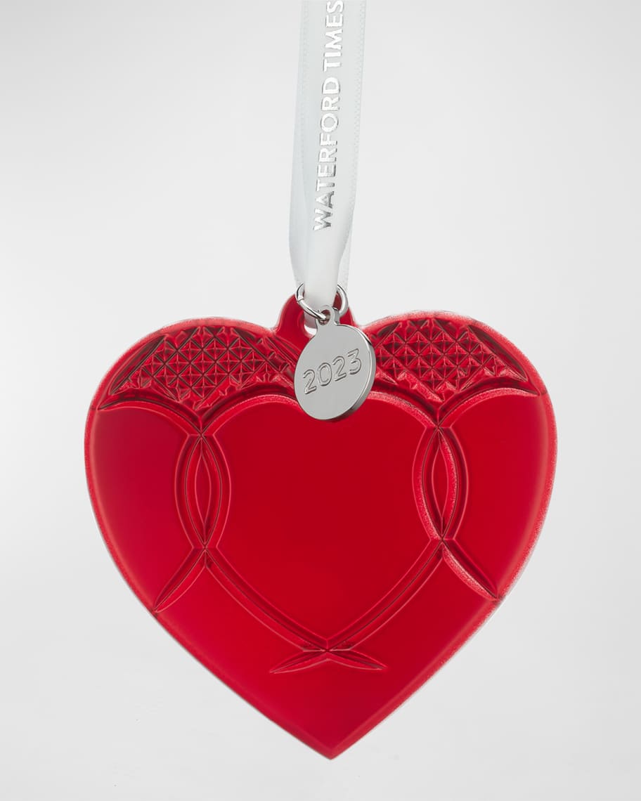 Waterford Crystal Times Square 2023 Ruby Red Heart Ornament Neiman Marcus