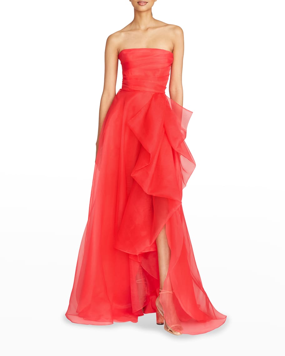 Theia Teresa Draped Strapless Gown | Neiman Marcus