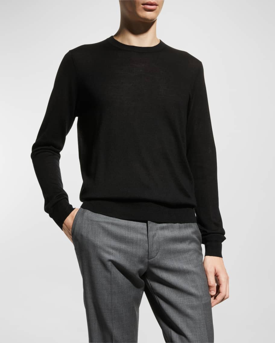 Neiman Marcus Men s Cashmere Silk Crewneck Sweater Neiman Marcus