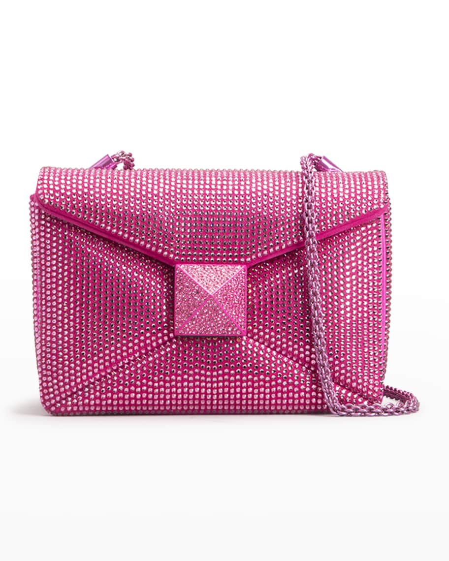 Valentino Garavani One Stud Small Crystal Shoulder Bag | Neiman Marcus
