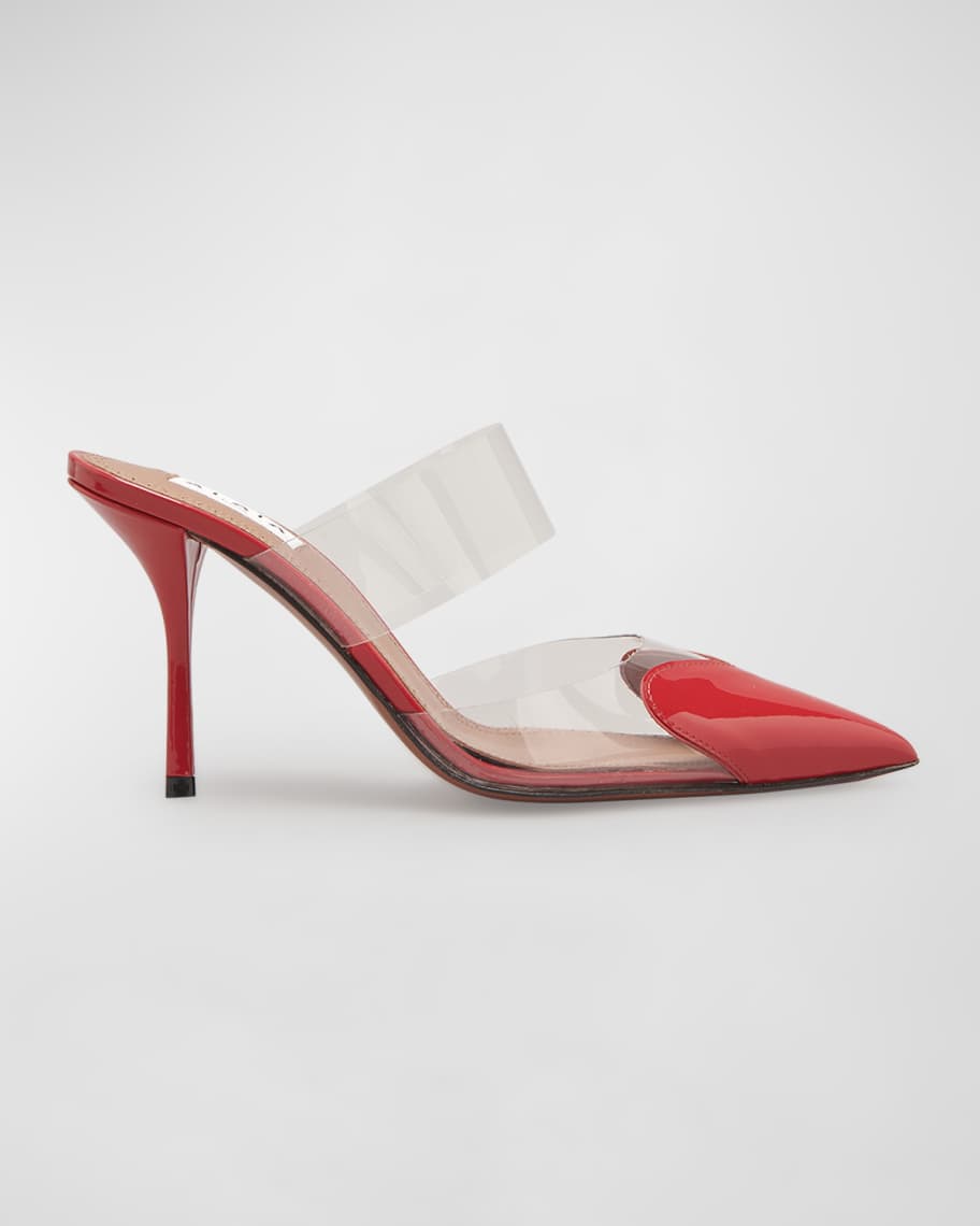 ALAIA Clear Cap-Toe Mule Pumps