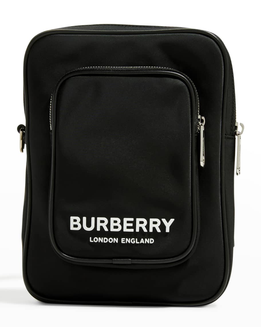 Burberry Men's Logo Print Nylon Crossbody Bag Neiman Marcus