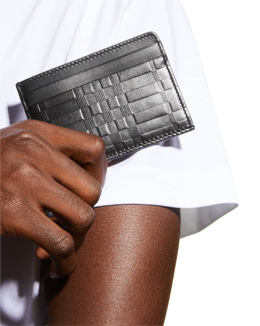 Burberry Men's Kier Check-Embossed Leather Card Holder | Neiman Marcus