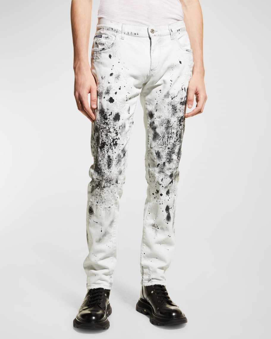 Dolce Gabbana Men s Paint Splatter Jeans Neiman Marcus