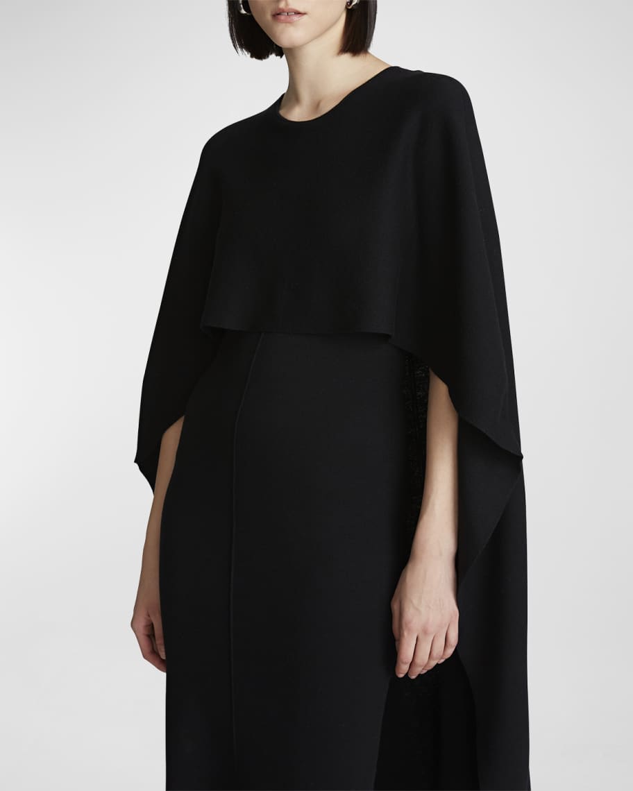Halston cape deals dress
