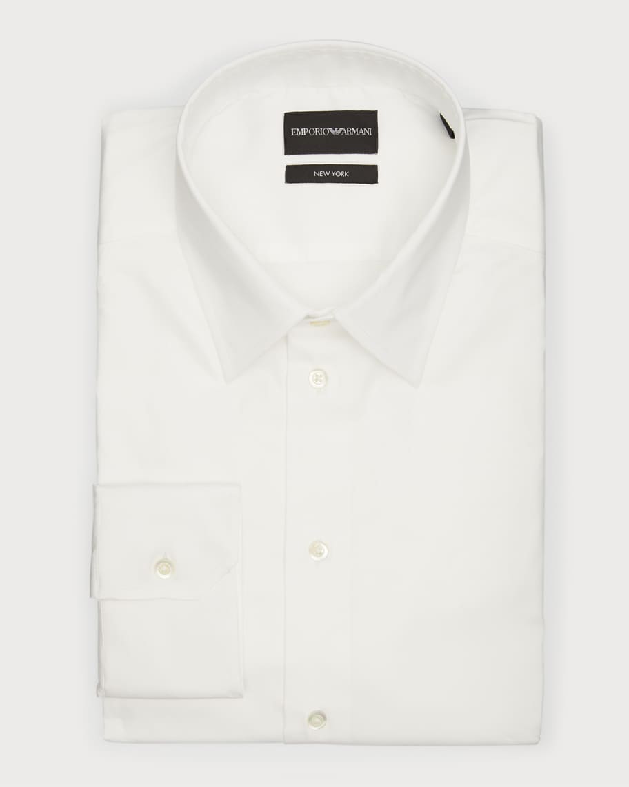 Emporio Armani Men's Cotton-Stretch Dress Shirt | Neiman Marcus