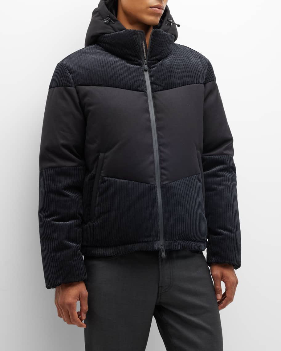 Emporio Armani Men's Hooded Down Puffer Jacket Neiman Marcus