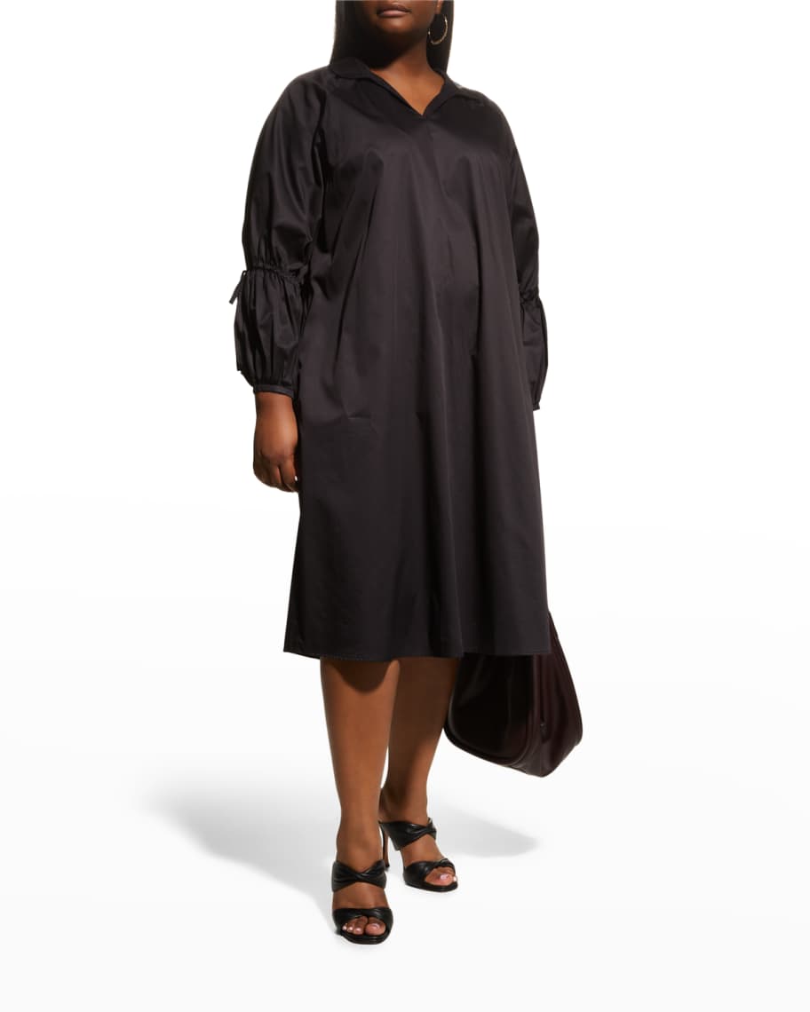 Harshman Plus Size Tara Long-Sleeve V-Neck Dress | Neiman Marcus