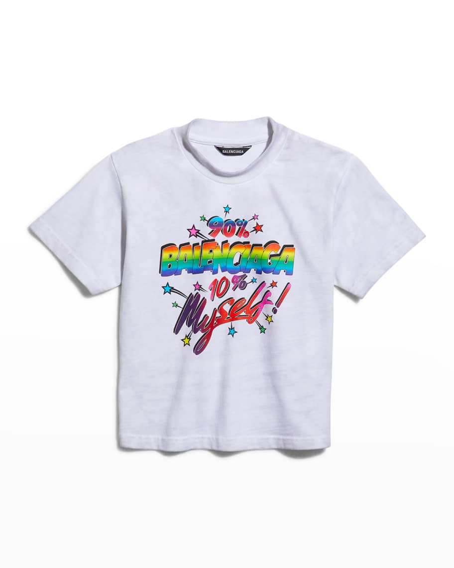 Balenciaga Kid's Logo Typographic T-Shirt, Size 2-10 | Neiman Marcus