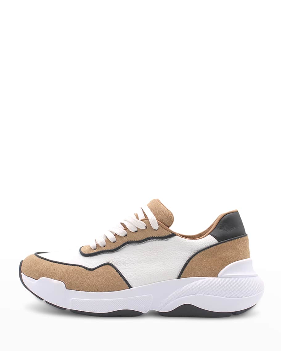 KAANAS Tribeca Colorblock Mixed Leather Runner Sneakers | Neiman Marcus
